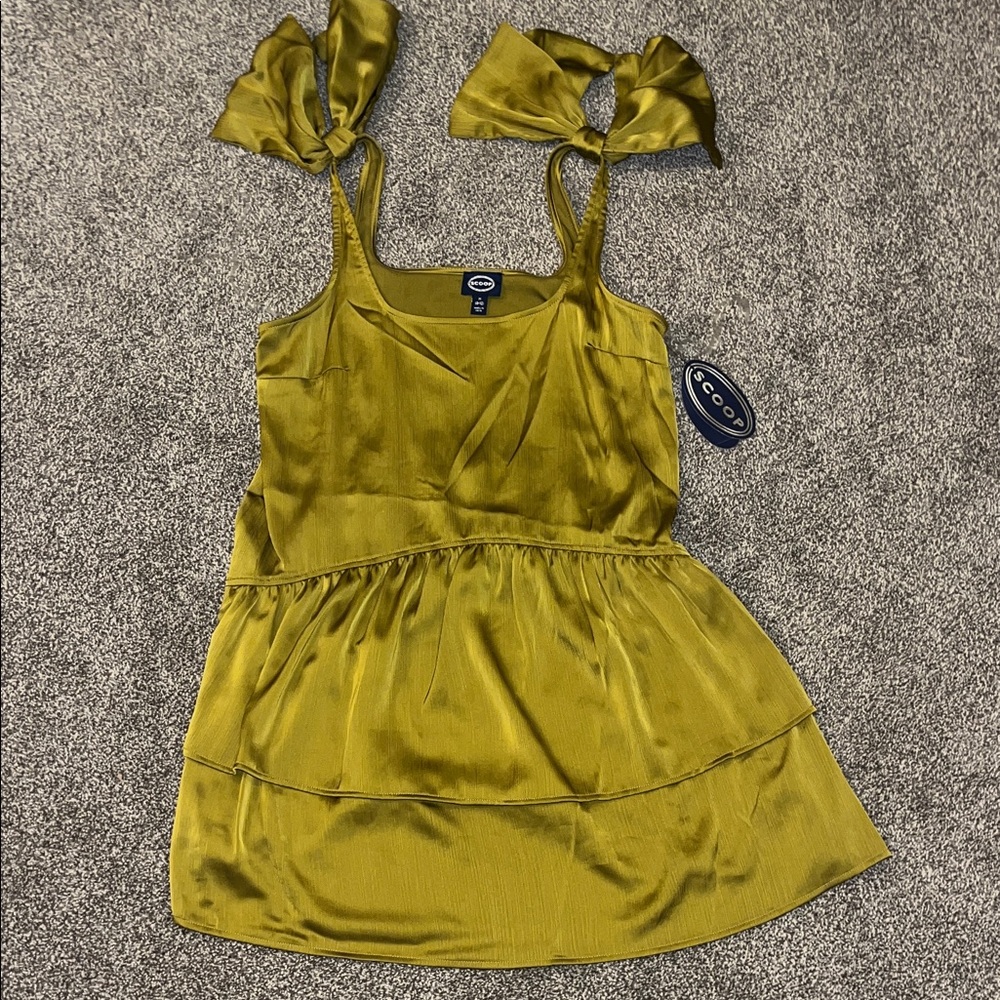Satin Sleeveless Dress with Bow Straps